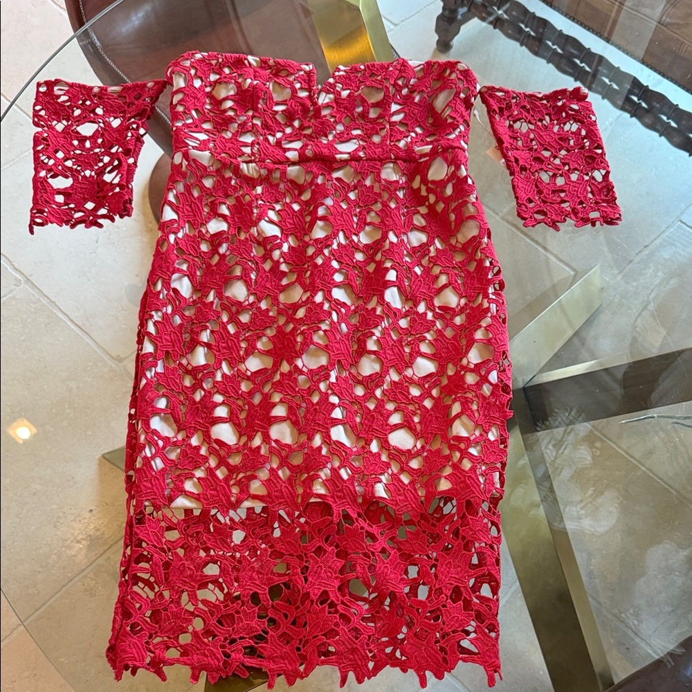 Elegant Red Lace Dress